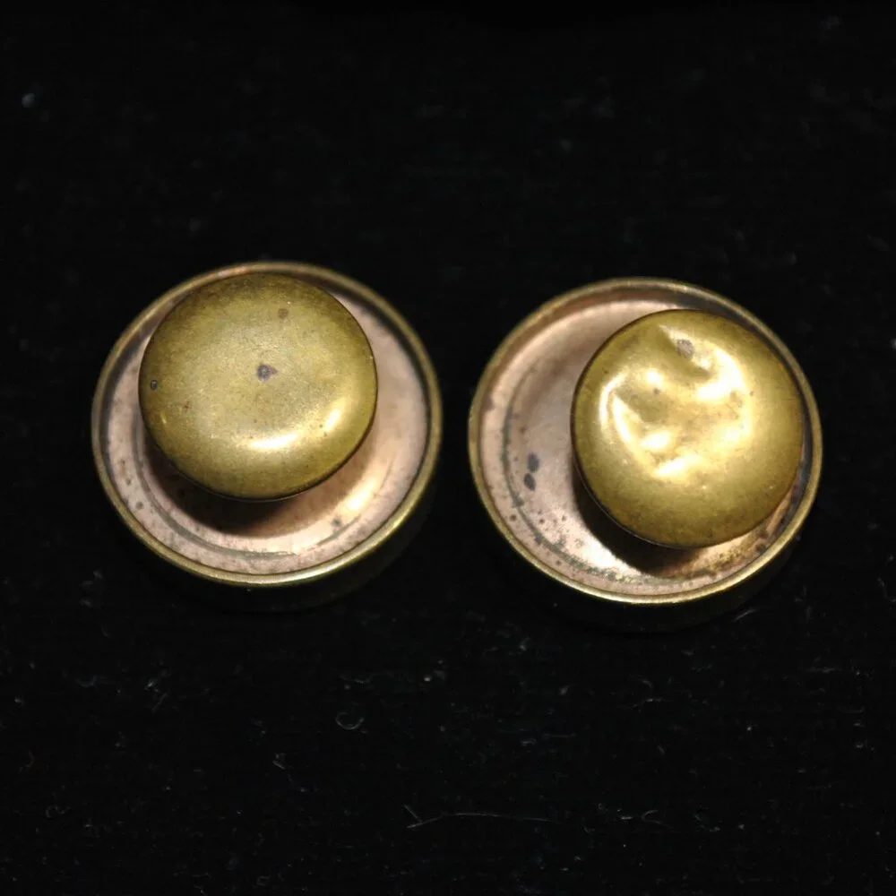Antique Victorian Milk Glass Cufflinks with Painted Flowers
